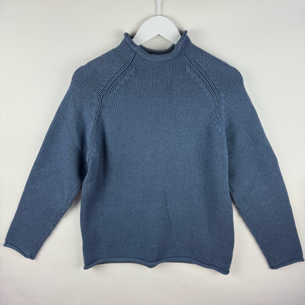 J. Crew Slate Blue Ribbed Crewneck Sweater